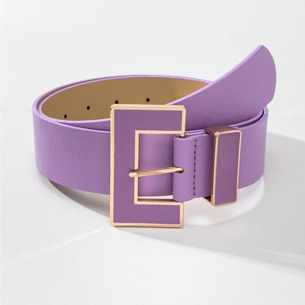1pc Women's Pu Belt With Square Buckle For Daily Wear,